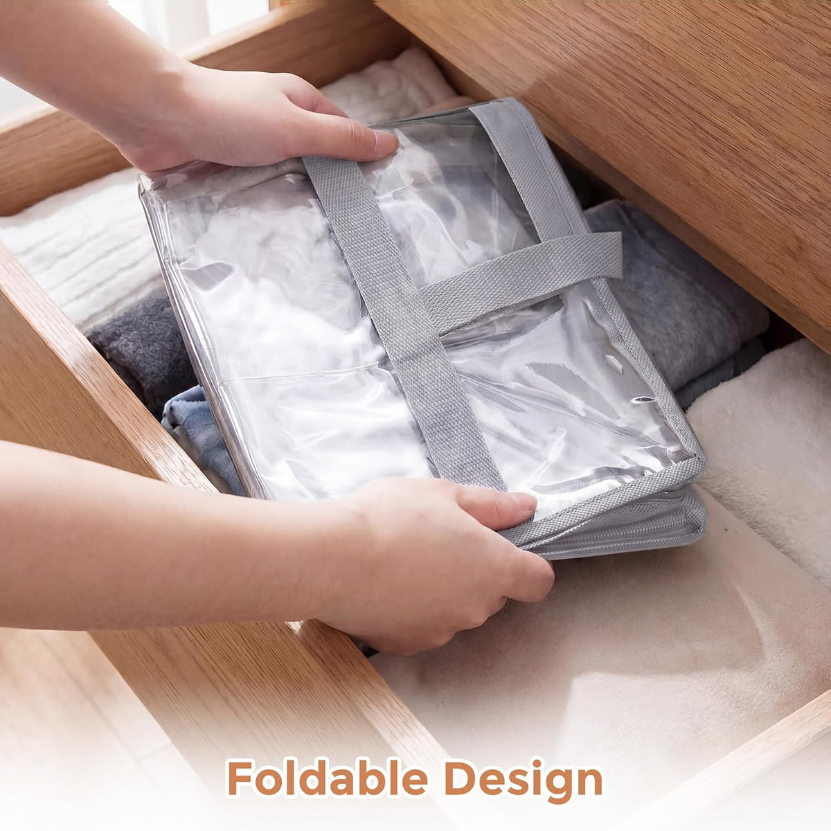 Clear Storage Bags for Clothes, 45L Closet Organizers and Storage