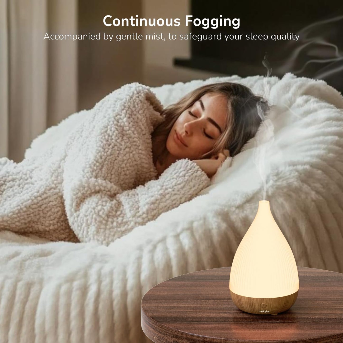 Ultrasonic Essential Oil Diffuser, Home Fragrance Aroma Diffuser with Auto Shut-Off, Color Change Night Light & Ultra-Quiet Operation, BPA-Free Portable Aromatherapy Humidifier for Home (Black)