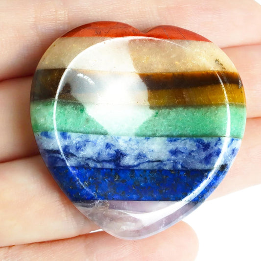 7 Chakra Heart Worry Stone