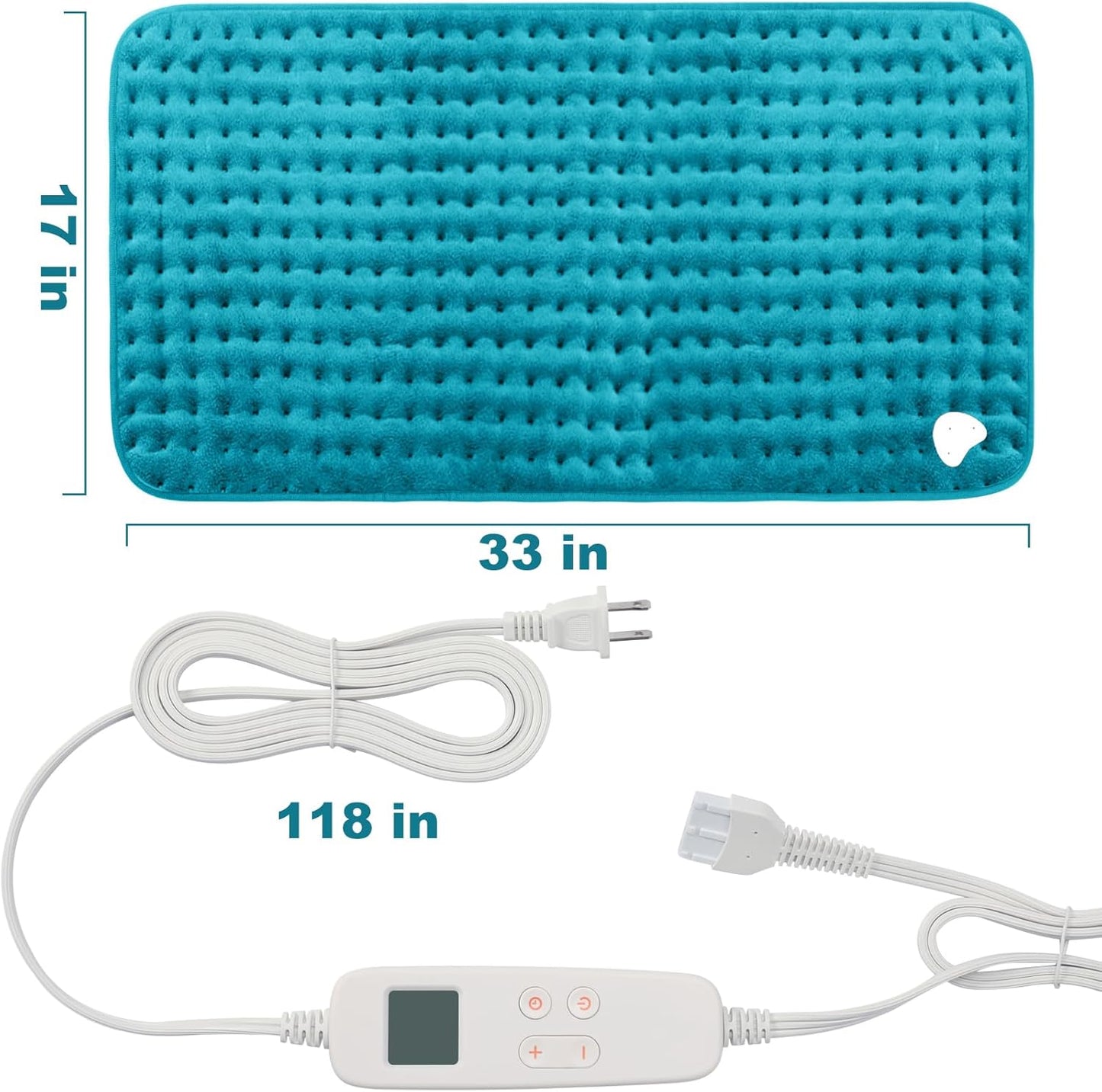VAAGHANM Heating Pad: 33 x 17 inches Electric Heating Pad for Back -Extra Large Heat Pad for Shoulder/Neck/Knee/Arms - Upgraded 6 Timer & 6 Temperature Controller -Auto Shut Off- Gift for Mom