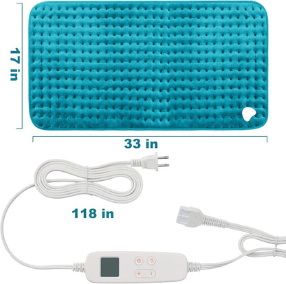 VAAGHANM Heating Pad: 33 x 17 inches Electric Heating Pad for Back -Extra Large Heat Pad for Shoulder/Neck/Knee/Arms - Upgraded 6 Timer & 6 Temperature Controller -Auto Shut Off- Gift for Mom