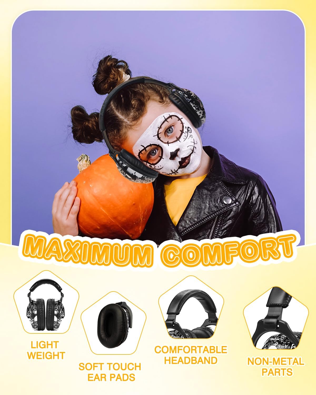 ZOHAN EM030 Kids Ear Protection, Noise Cancelling Headphones Ear Muffs for Autism Sensory, Safety Noise Reduction Hearing Protection for Monster Truck/Concerts/Fireworks/Air Shows