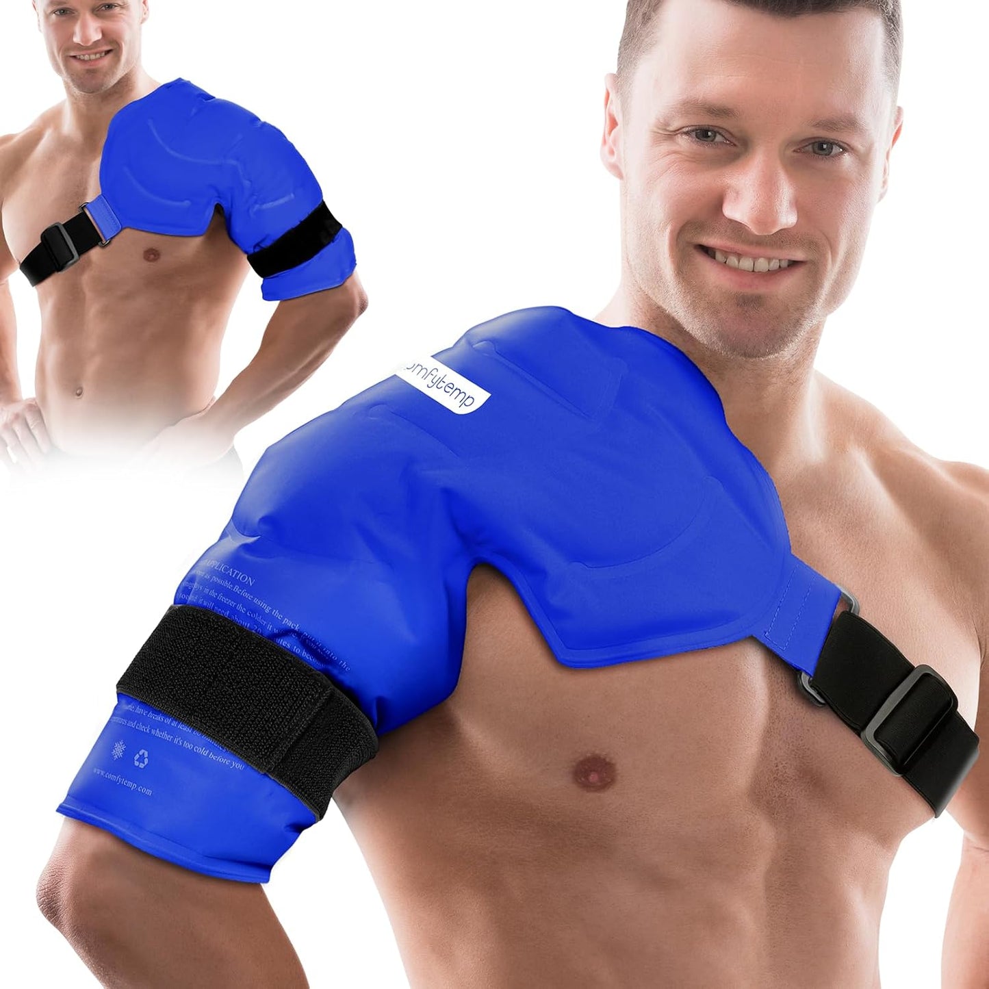 Comfytemp Shoulder Ice Pack Rotator Cuff Cold Therapy Wrap, FSA Eligible HSA, Gel Packs for Injuries Reusable Hot Cold Compress Shoulder Brace for Pain Relief, Men Women Recovery Item (Large/X-Large)