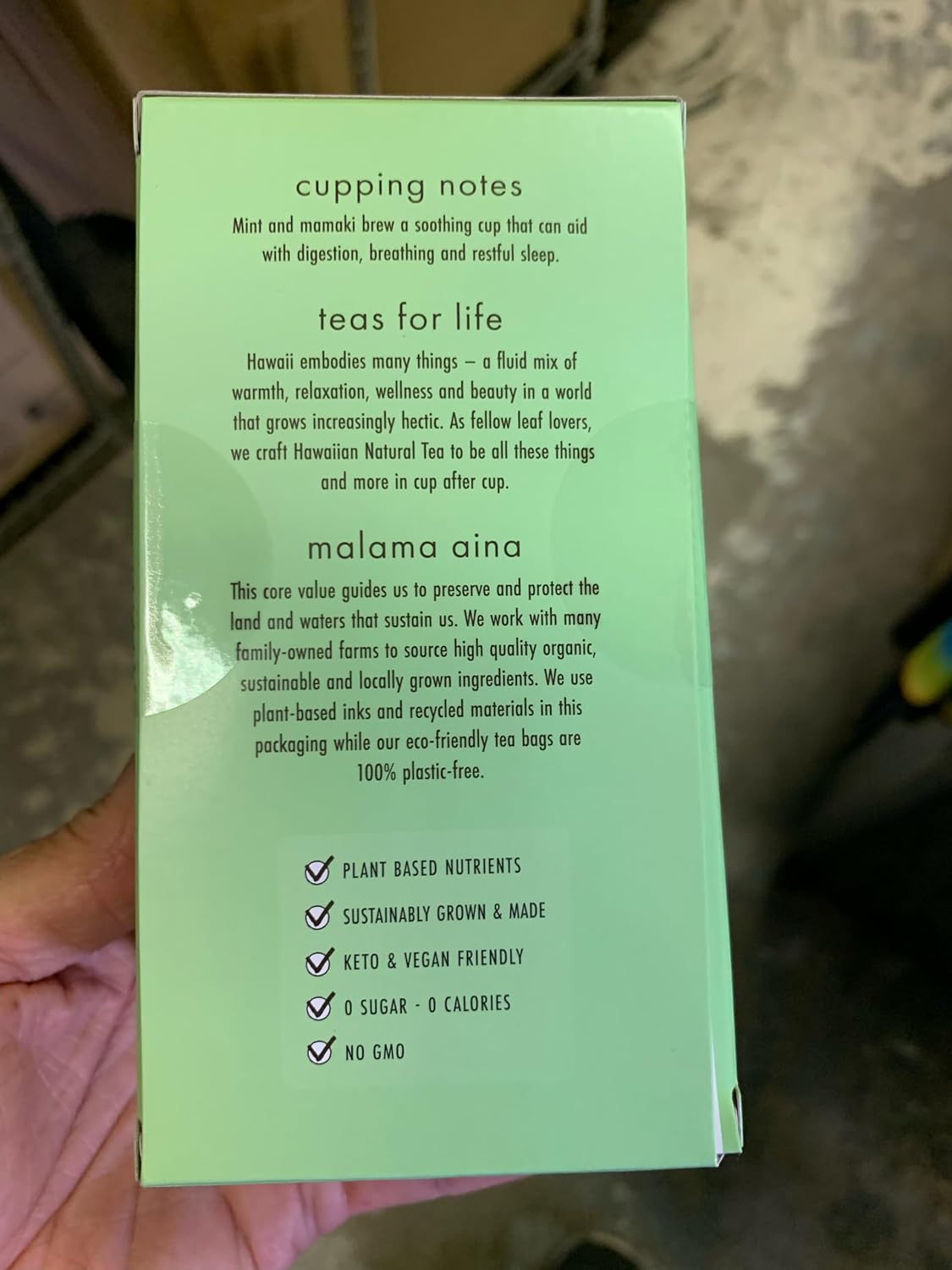 Hawaiian Natural Tea Organic Mamaki Jasmine Green Tea Blend - 20 Bags