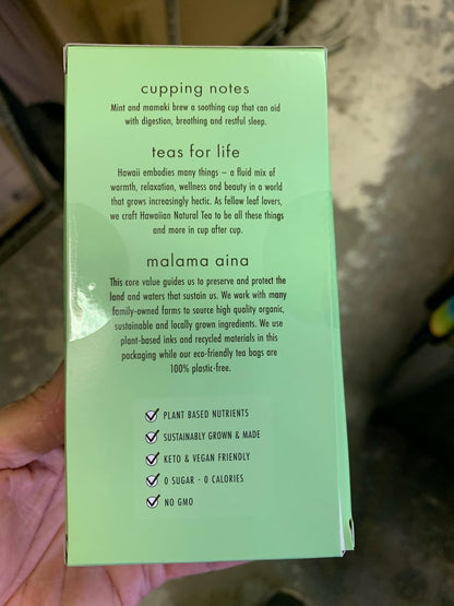 Hawaiian Natural Tea Organic Mamaki Jasmine Green Tea Blend - 20 Bags