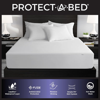 Protect-A-Bed Essential Mattress Protector Full, Dust Mite Resistant, Noiseless and Odor-Resistant Mattress Cover, 100% Waterproof Top, Machine Washable, Fits 11"-18" Mattresses