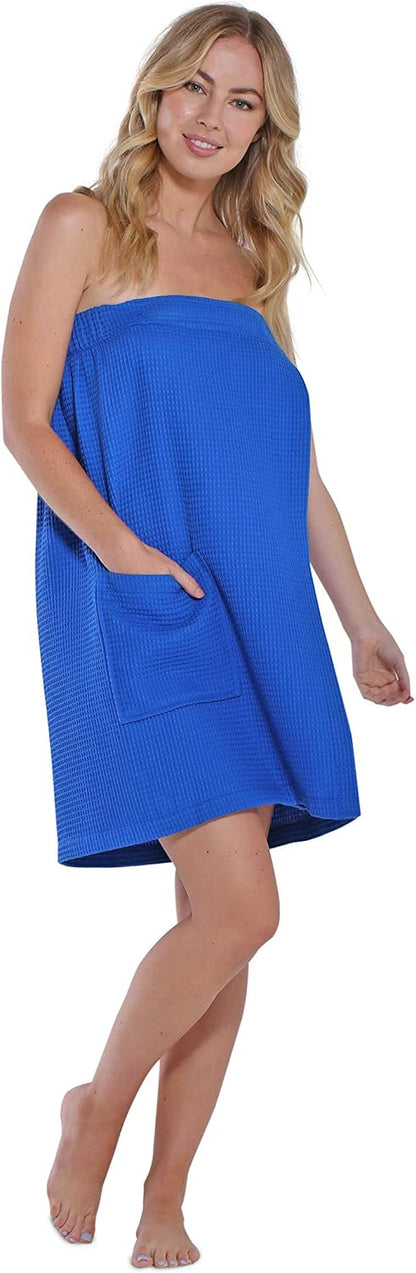 Turquaz Lightweight Knee Length Waffle Robes For Women Spa Bath Waffle