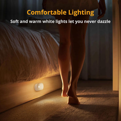 Lyridz Rechargeable Night Light with Motion Sensor, Dimmable Amber Nightlights for Bathroom, Bedroom, Kids Room, Hallway, Stairs, Pet House, 2 Pack
