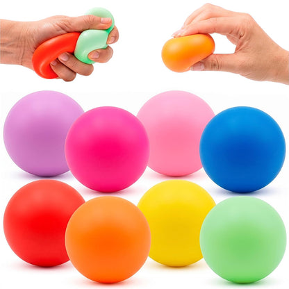 DIMROM 8 Pcs Squishy Stress Balls, 2 in Diameter, TPR Skin with EVA Filling