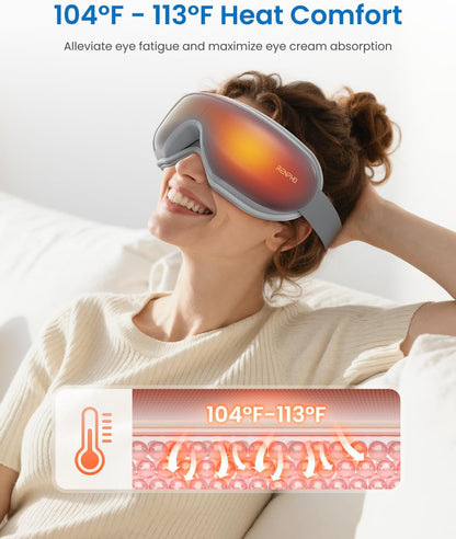 RENPHO Eyeris 1 Eye Massager with Heat, FSA Eligible HSA, Heated Eye Mask for Head Tension, Eye Strain & Screen Fatigue, Birthday Gifts for Men and Women