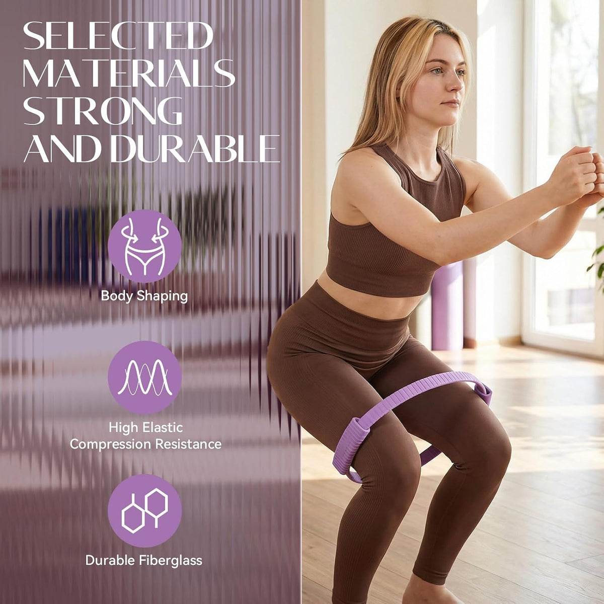 Pilates Kit, 13.5" Pilates Ring with Mini Ball & Resistance Bands
