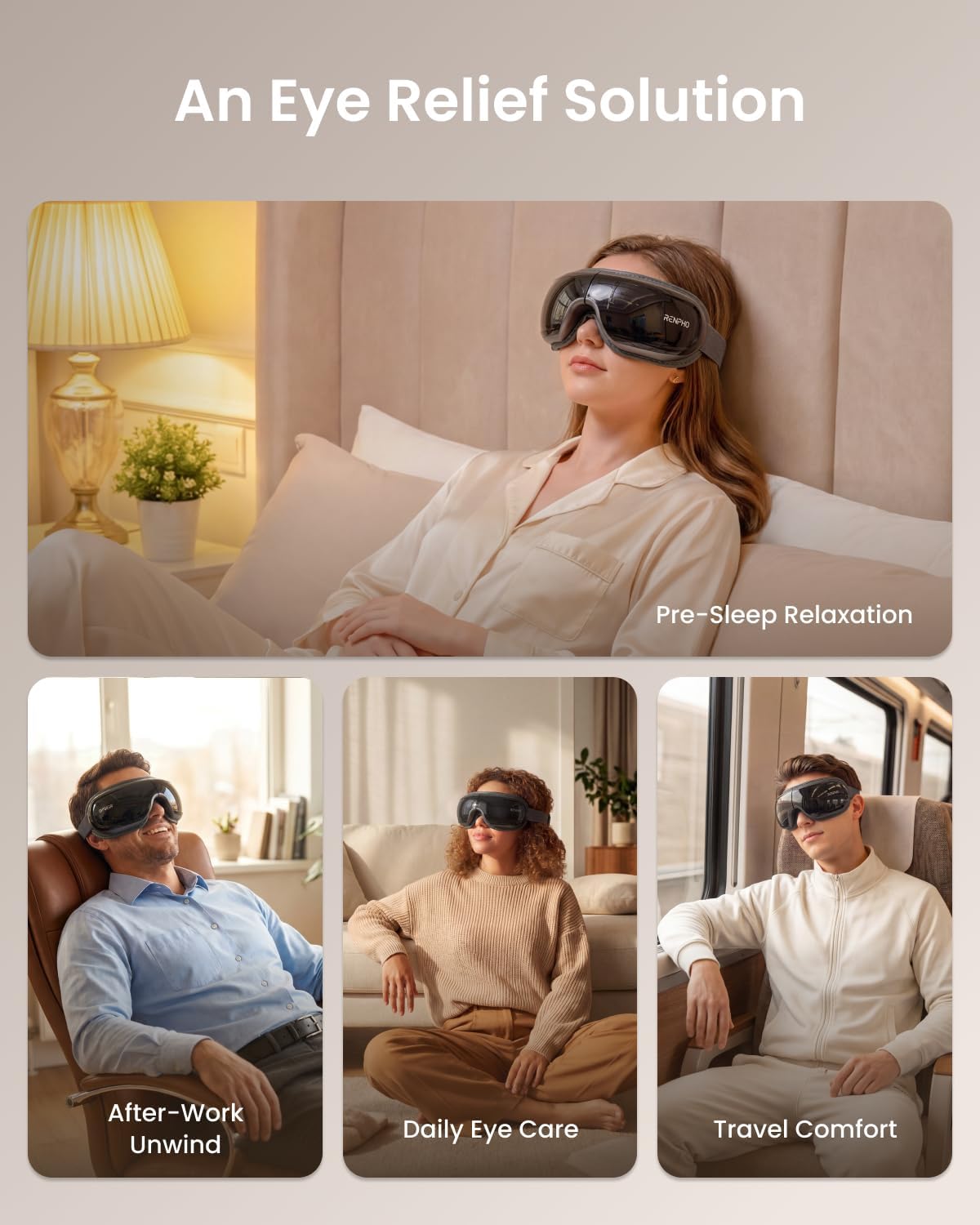 RENPHO Eyeris 3 Eye Massager with Heat and Cooling, Massaging Eye Mask