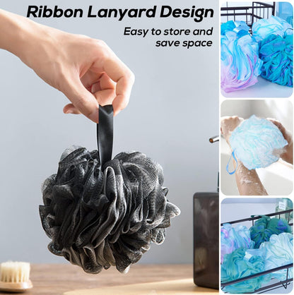 10 Pack of Bath Loofah Shower,Small Size Sponge Pouf Body Scrubber Exfoliator Scrubber Ball,Mesh Bath and Shower Sponge for Kids Women Men Body Wash Bathroom