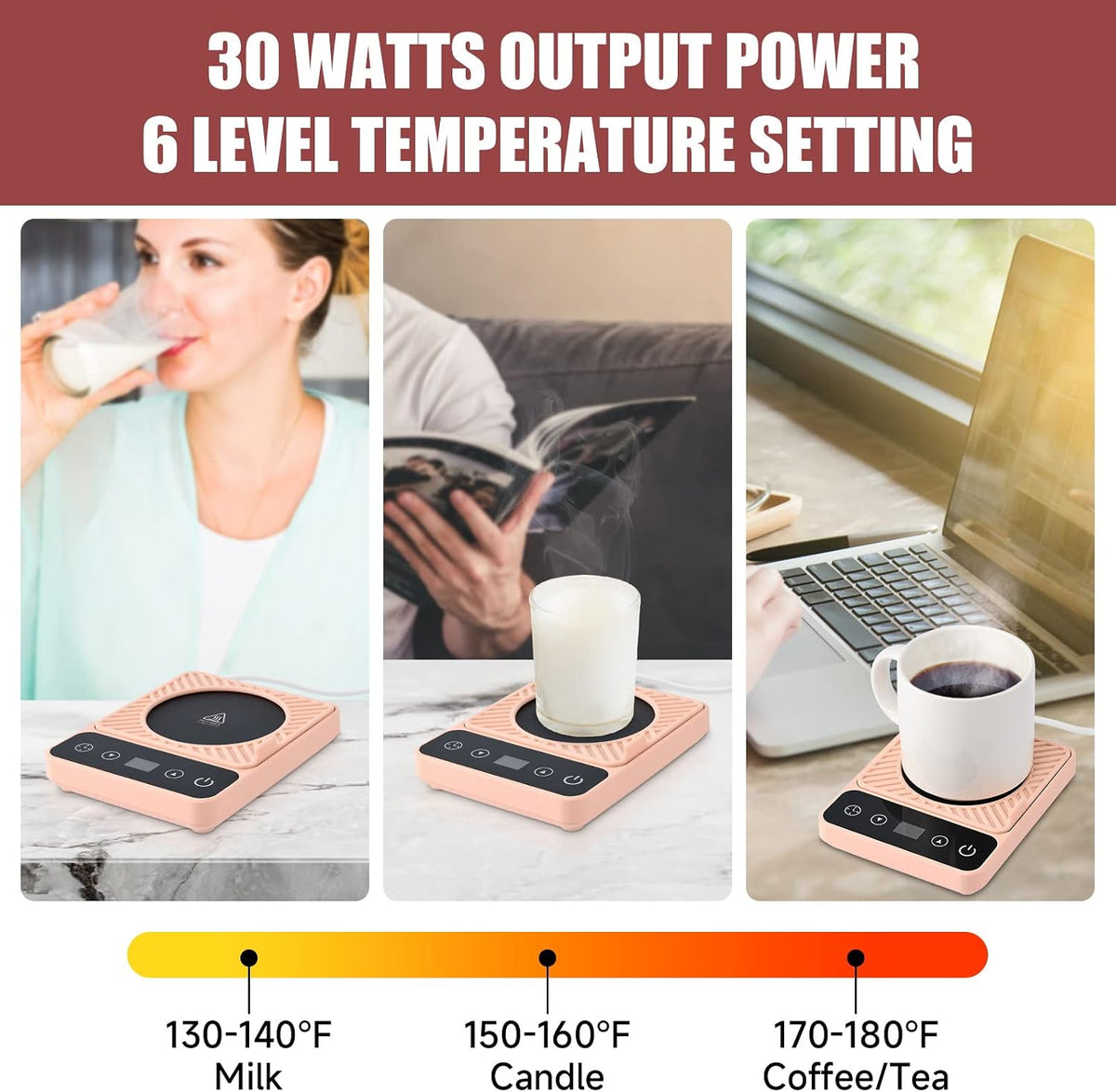 Mug Warmer - Electric Coffee Mug Warmer for Desk with Temperature Display