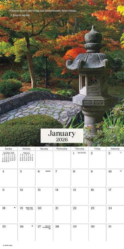 2026 Zen Mini Wall Calendar
