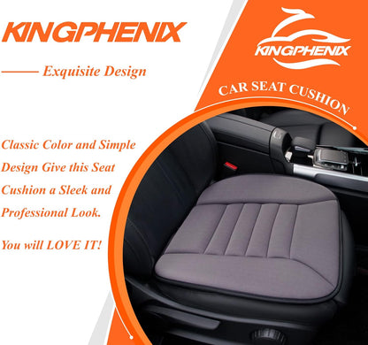 kingphenix Car Seat Cushion with 1.2inch Comfort Memory Foam, Seat Cushion for Car and Office Chair (Black)