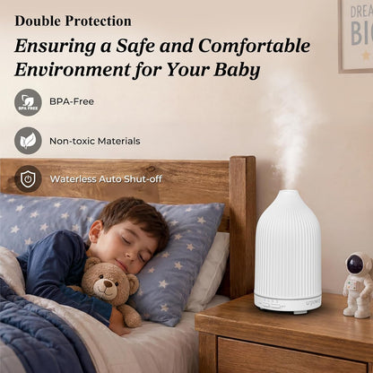 URPOWER 150ML Essential Oil Diffusers for Home, Ultrasonic Aromatherapy Diffuser with 7 Color Changing Lights, Timer & Auto Shut-Off, Scent Diffuser for Bedroom, Office, Yoga