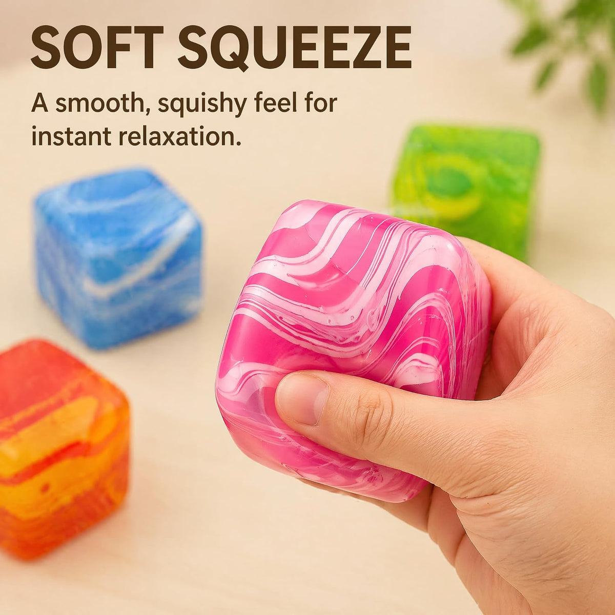 Squishy Textured Stress Balls 3pcs, Soft Memory Gel Squeeze Balls Fidget Toys for Kids/Adults Hand Exercises, Party Favors Anxiety Relief Squeeze Ball