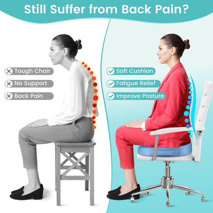 Office Chair Seat Cushion, Cooling Gel Enhanced Memory Foam Cushion for Long Sitting - Back, Sciatica, Coccyx, Tailbone Pain Relief Pillow - for Office, Gaming, Car, Wheelchair - Black, Large