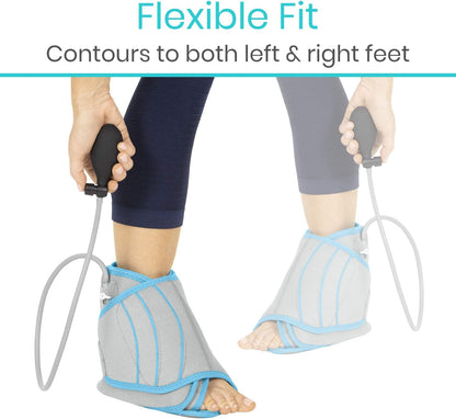 Vive Compression Ankle Ice Pack Wrap for Foot Pain Relief - Soft Cold Brace for Recovering Injuries - Support for Swelling, Sprains, & Fractures - Filled with Reusable Gel, Fits Small & Large Feet