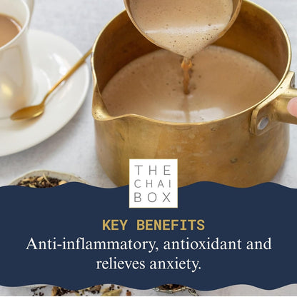 The Chai Box Traditional Cardamom Chai with Rose - 100% Organic Black Tea