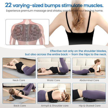 Shoulder Blade & Trapezius Trigger Point Massager, Back Stretcher | 22 Pressure Nodes, Deep Muscle Massage，Firm High-Density Foam, Ergonomic Arch, Body-Weight Massage,Daily Relaxation