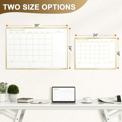 Dry Erase Calendar Whiteboard, 24''x18'', Monthly White Board Planner
