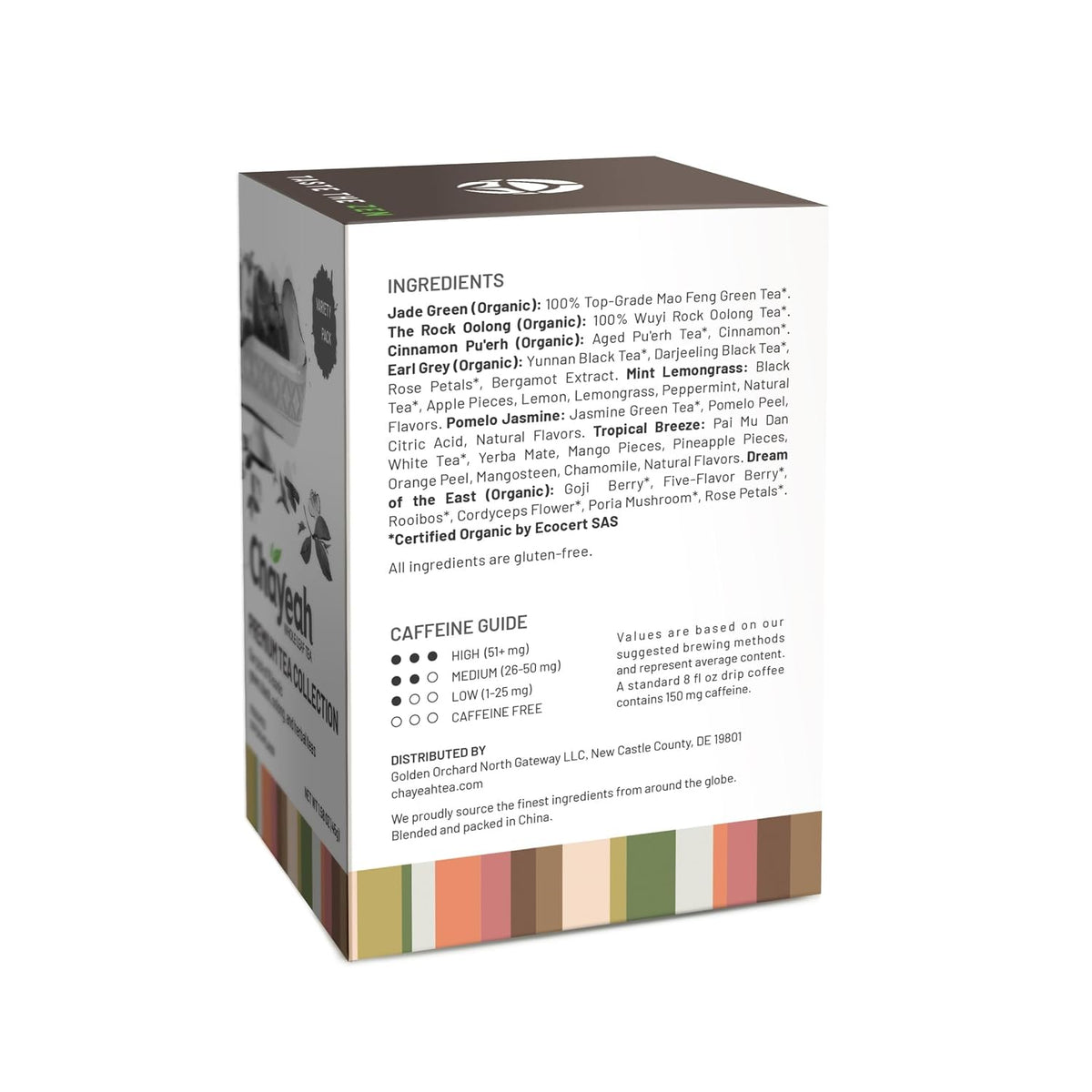 ChaYeah, Premium Tea Collection, 16 Whole Leaf Tea Bags, 8 Assorted Flavors