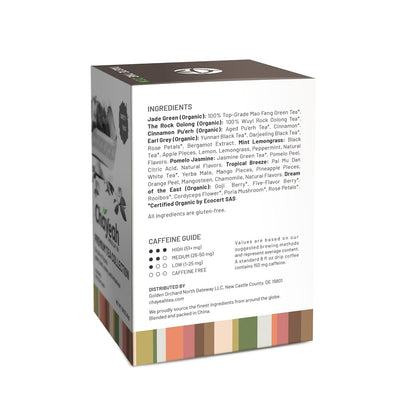 ChaYeah, Premium Tea Collection, 16 Whole Leaf Tea Bags, 8 Assorted Flavors