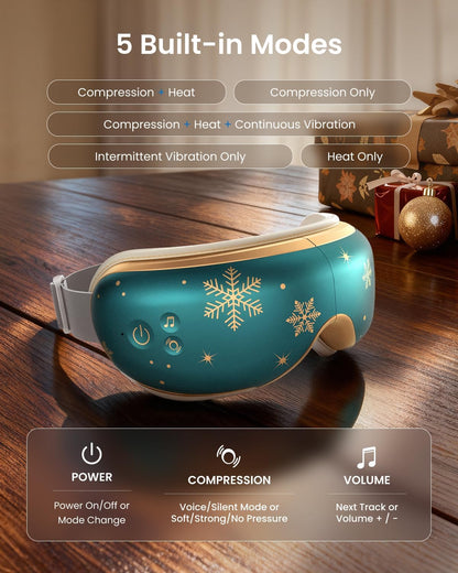 RENPHO Eyeris 1 Eye Massager with Heat, FSA Eligible HSA, Heated Eye Mask for Head Tension, Eye Strain & Screen Fatigue, Birthday Gifts for Men and Women