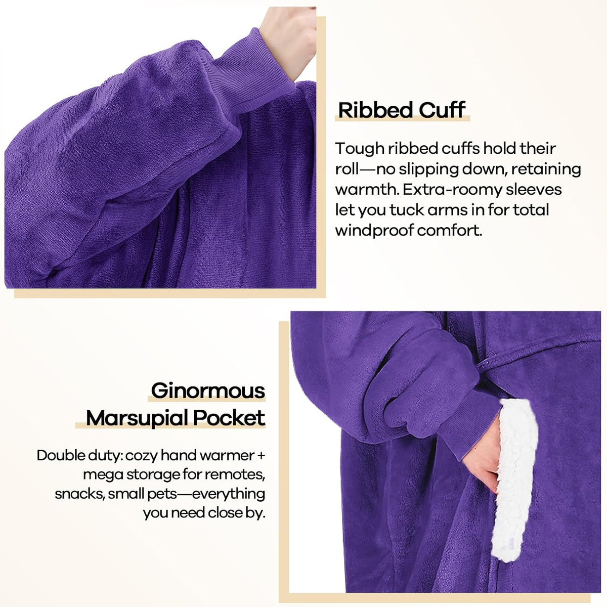 yescool Wearable Blanket Hoodie as Christmas Birthday Gifts for Women Mom - Colors B