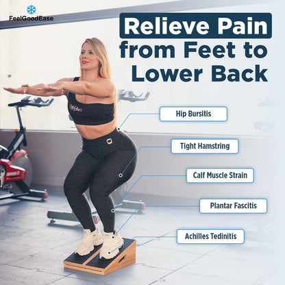 Wooden Slant Board for Calf Stretching with 5 Adjustable Angles, 500 lbs Capacity – Stable Non-Slip Calf Stretcher Incline Board – Calf Stretch Board for Mobility, Knee Pain Relief, Squats & Poster