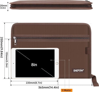 ENGPOW Expanding File Folder,Fireproof 13 Pockets Document Organizer Bag