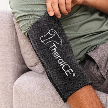 TheraICE Elbow Ice Pack Wrap Compression Sleeve for Injuries Reusable Gel Arm Cold Packs | Tennis Elbow Golfers & Cubital Tunnel, Tendinitis Pain Relief | Plus Shin Splints, Calf Strain | Women & Men