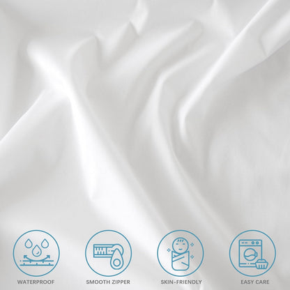 Pillow Protectors Waterproof 2-Pack, Standard Size with Zipper