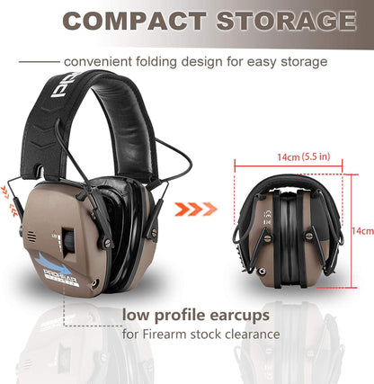 PROHEAR Electronic Ear Protection for Shooting with 4X Sound Amplification, Gun Range Hearing Protection Muffs, NRR 23dB Noise Reduction Headphones for Hunting, Green