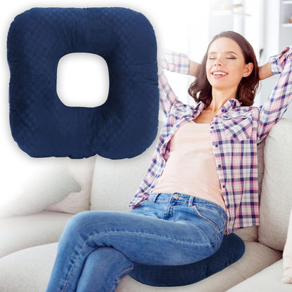 Stuffed Donut Pillow Seat Cushion | for Tailbone and Coccyx Pain, Hemorrhoids, Bed Sores, Pregnancy, Prostate, Surgery Recovery, Sitting Pressure Relief, for Home, Office and Car (Grey)