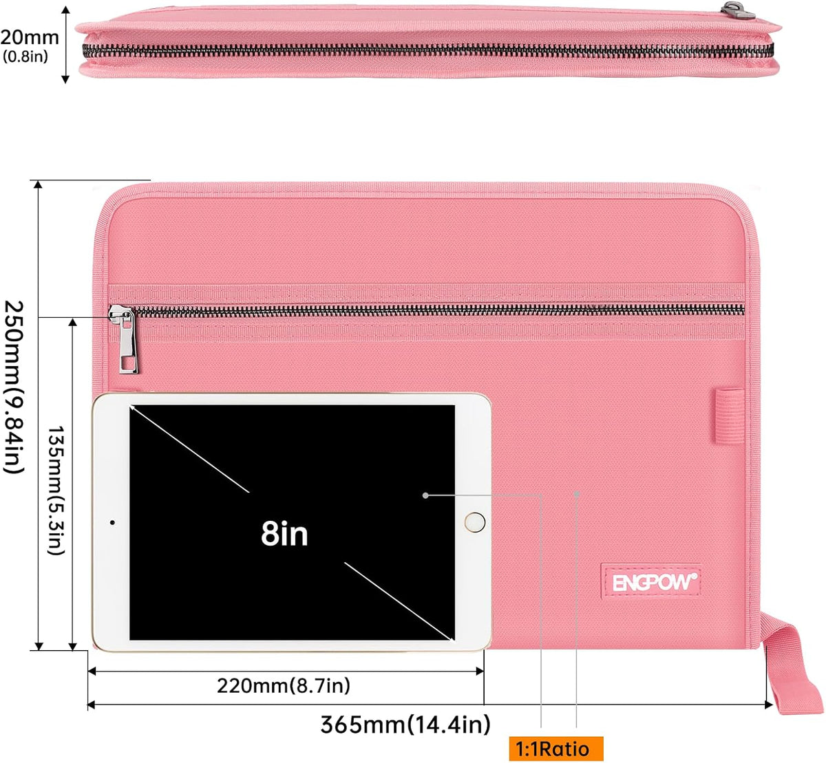 ENGPOW Expanding File Folder,Fireproof 13 Pockets Document Organizer Bag