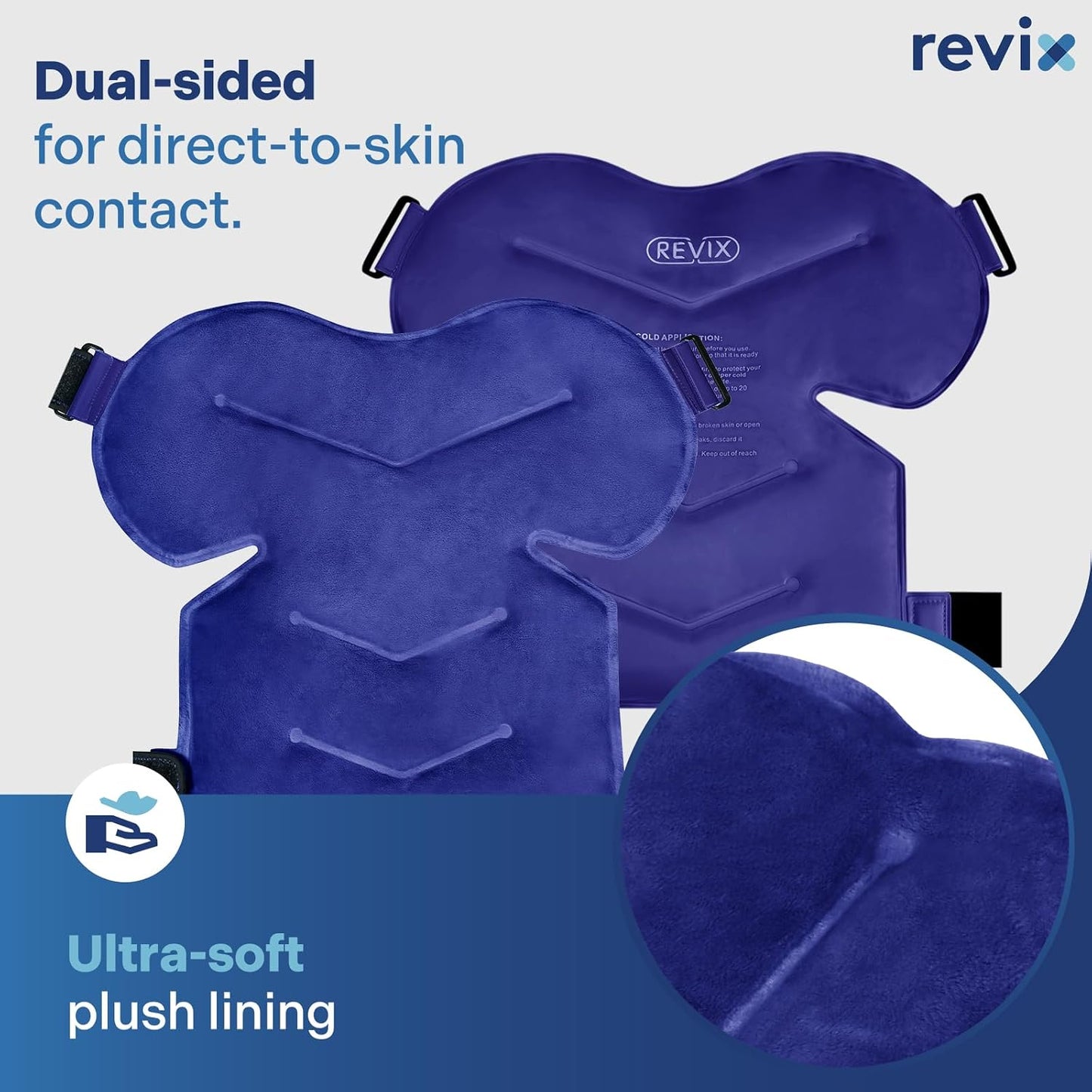 REVIX Shoulder Ice Pack for Rotator Cuff Cold Therapy, Arm Gel Ice Pack for Injuries Reusable, Flexible Cold Compression Wrap for Post-Workout Recovery, Fatigue and Shoulder Discomfort, Blue