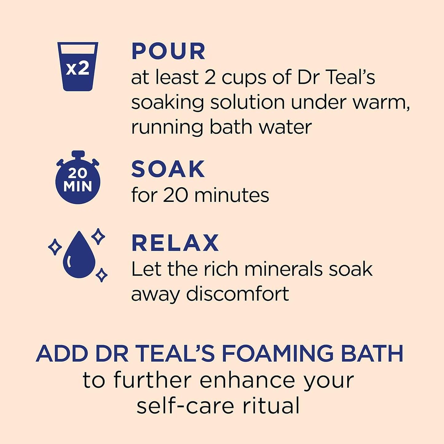Dr Teal's Pure Epsom Magnesium Salt Soak, Glow & Radiance with Vitamin C & Citrus Essential Oils, 3 lbs