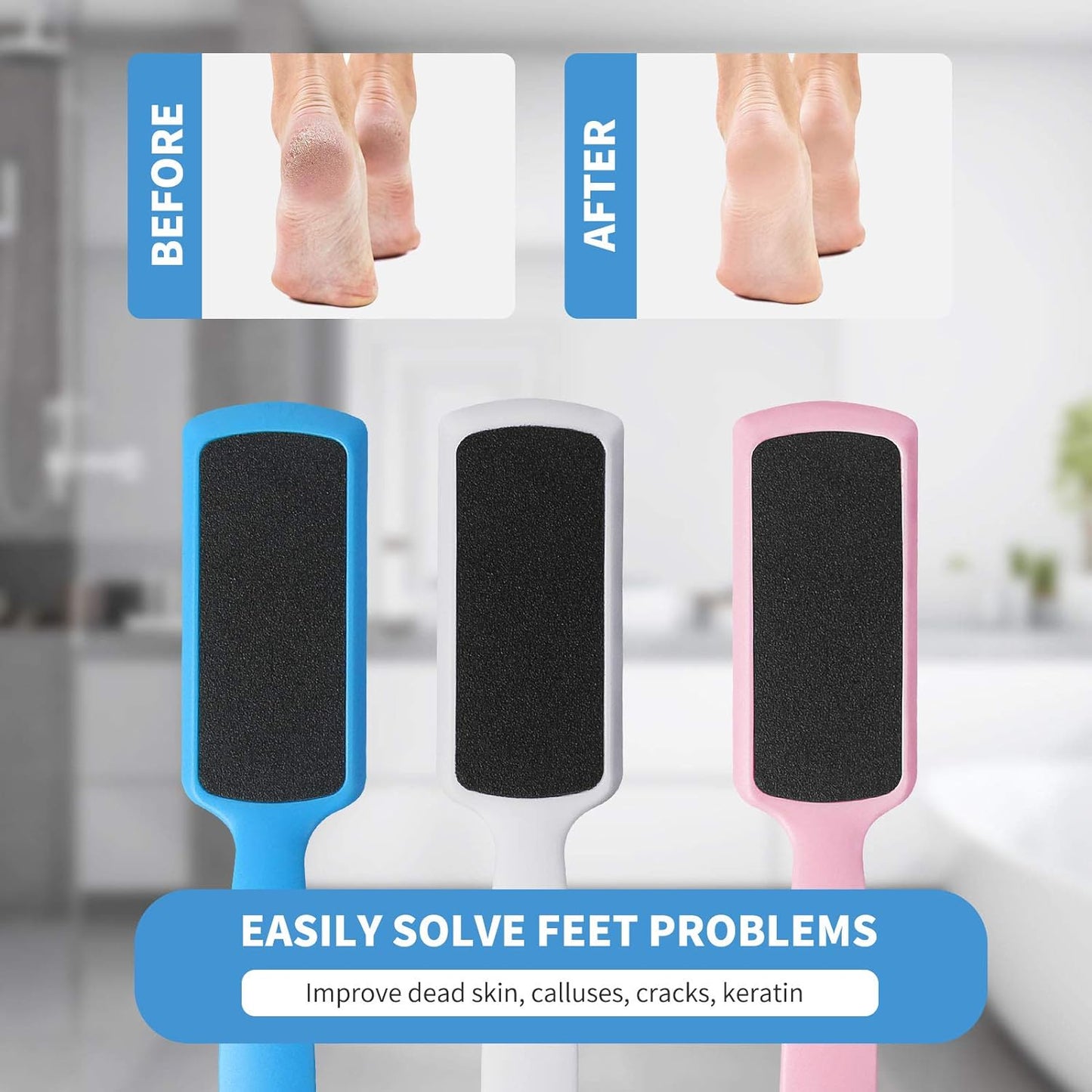 Fu Store Pedicure Foot Files Callus Remover with Double Sided Feet Rasp for Dead Skin Professional Scrubber for Feet (6 Pack)