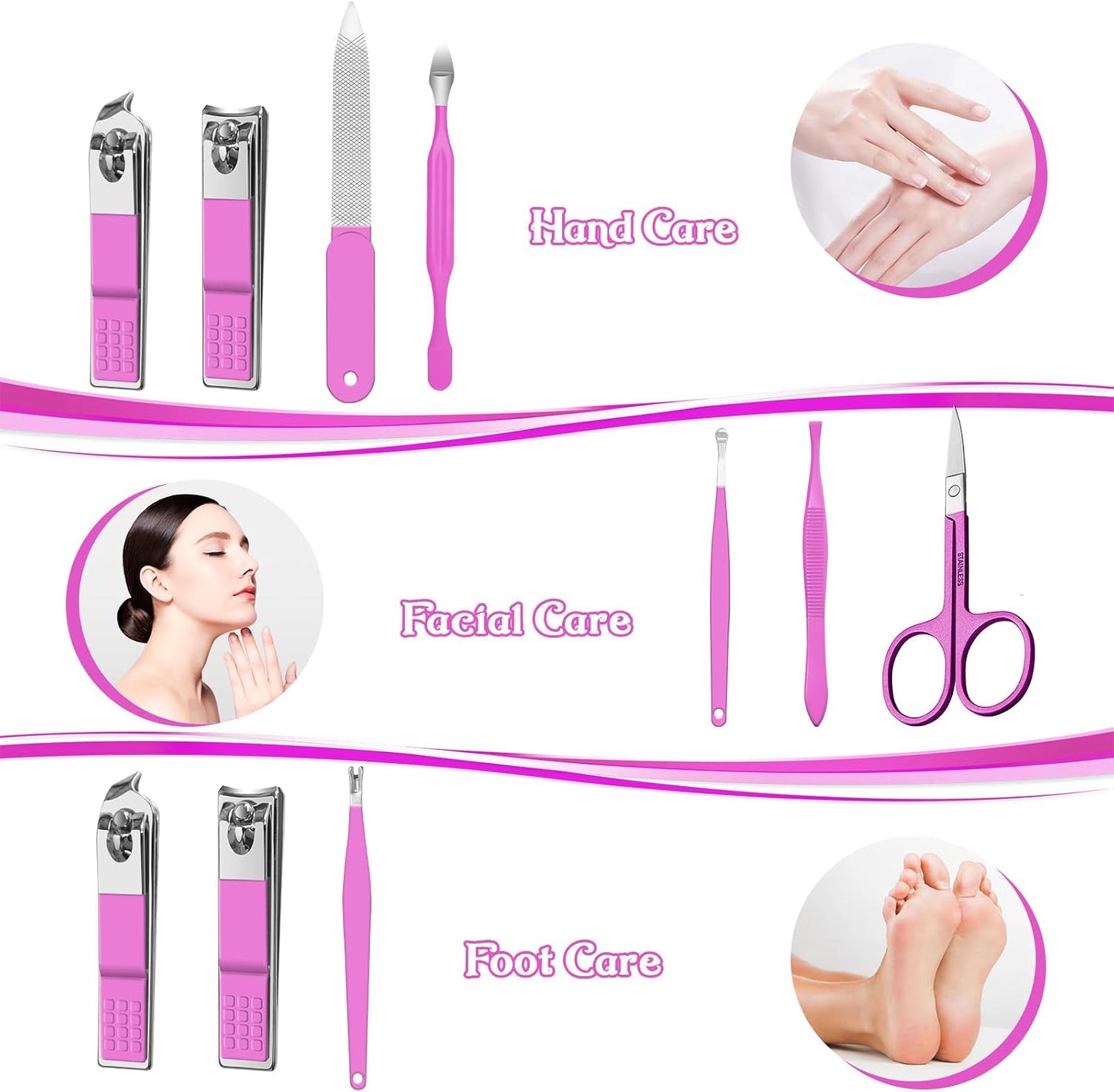 Manicure Set 8 in 1 Nail Clipper Set,RedFlow Nail Clippers,Fingernail & Toenail Clippers,Manicure Tools,Pedicure Tools,Suitable for Travel Manicure Kit,Nail Set Kit with Everything Profe (Blue)