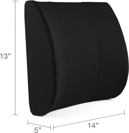 DMI Lumbar Support Pillow for Chair to Assist with Back Support with Removable Washable Cover and Firm Insert to Ease Lower Back Pain while Improving Posture, 14 x 13 x 5, Contoured Foam, Elite, Gray