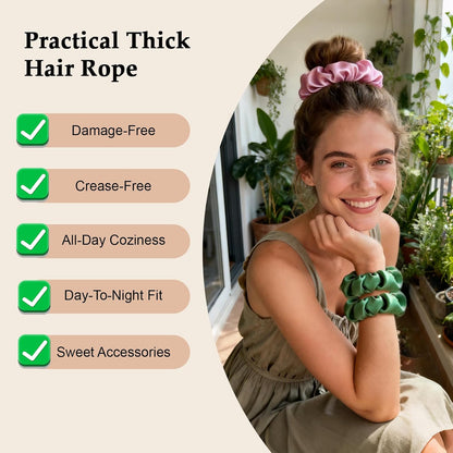 Satin Scrunchies for Women – 8PCS Blush & Brown Silk Hair Ties Set – No Crease, Frizz-Free, Gentle Elastic Hair Bands, Soft & Stylish Everyday Hair Accessories Gifts