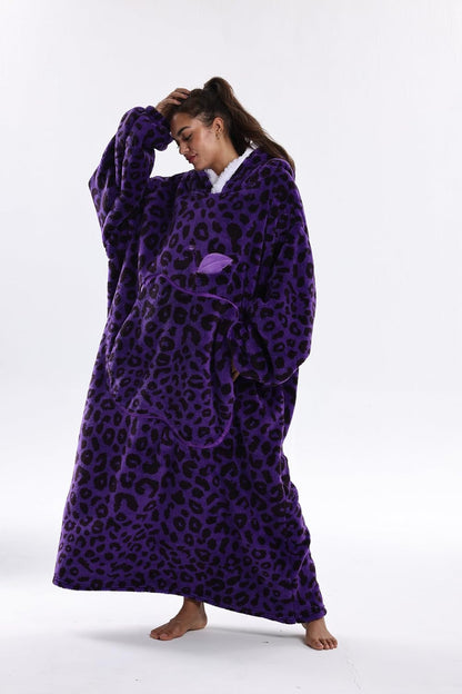 Capecage Blanket Hoodie, Long Hooded Blanket Sweatshirt as Birthday Gifts for Women Men, Long Wearable Blanket for Women Men.