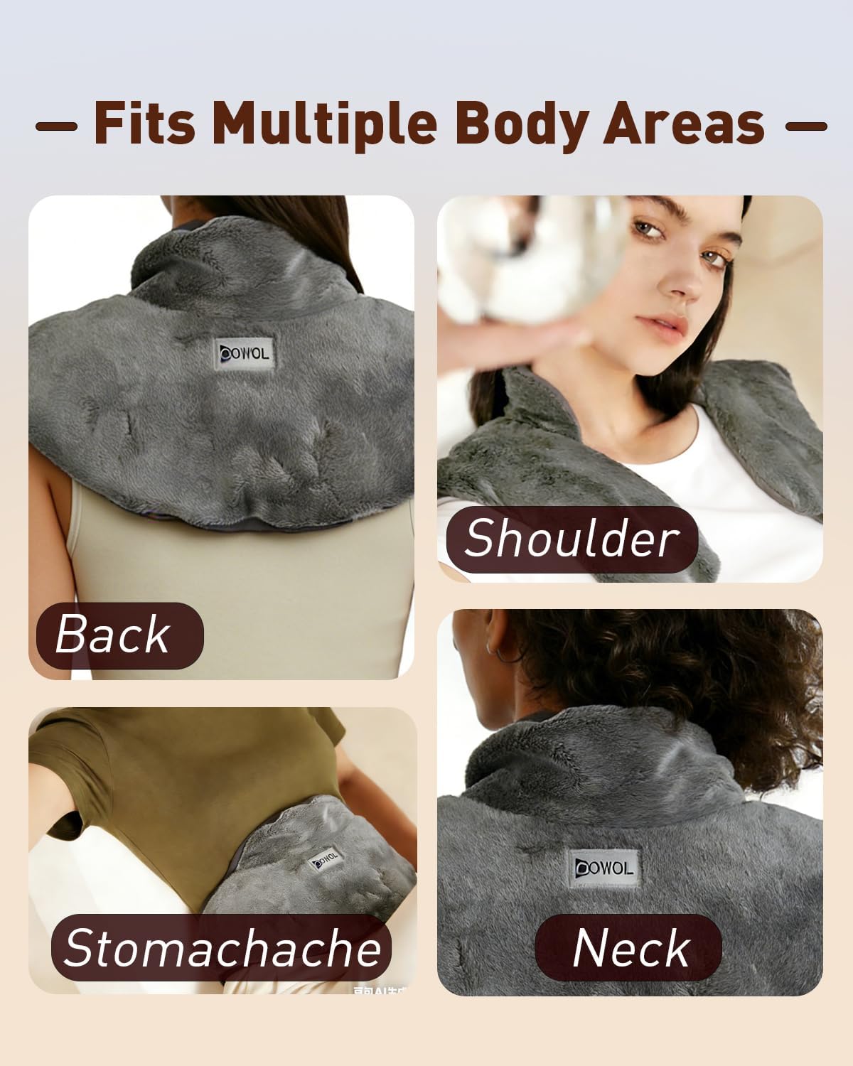 COMOIL Microwavable Heating Pad for Neck and Shoulders, 3.3LBS Weighted Moist Heat Pack with Removable Washable Cover,Microwave Heated Neck Wrap for Back Pain Relief
