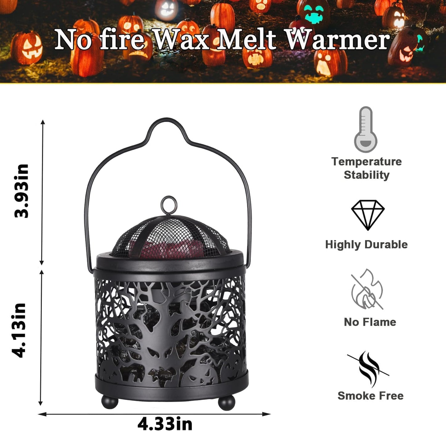 Dicimi Wax Melt Warmer,4-in-1 Electric Wax Melter,Oil Burner,Fireplace Wax Warmers, for Home Office Bedroom Aromatherapy Present and Decorations (Bronze, Fireplace Stove)