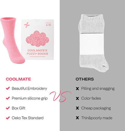 COOLMATE Fuzzy Socks for Women Gift Box – Cozy Soft Cloud Socks for Spa Home, Mother’s Day Gifts for Mom Grandma