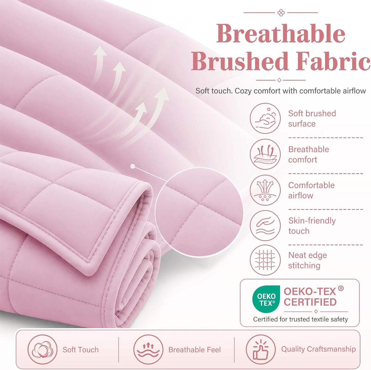 L'AGRATY Weighted Lap Pad 7lb: Small Weighted Blanket for Adults - Cooling Portable Travel Blanket for Relaxation Sleeping - Washable All-Season (29" x 24")