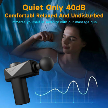 Massage Gun with Heat, Mini Handheld Massager for Home & Travel, Quiet, Lightweight & Portable,Powerful Full Body Electric Massager Tool for Men and Women, (Black)